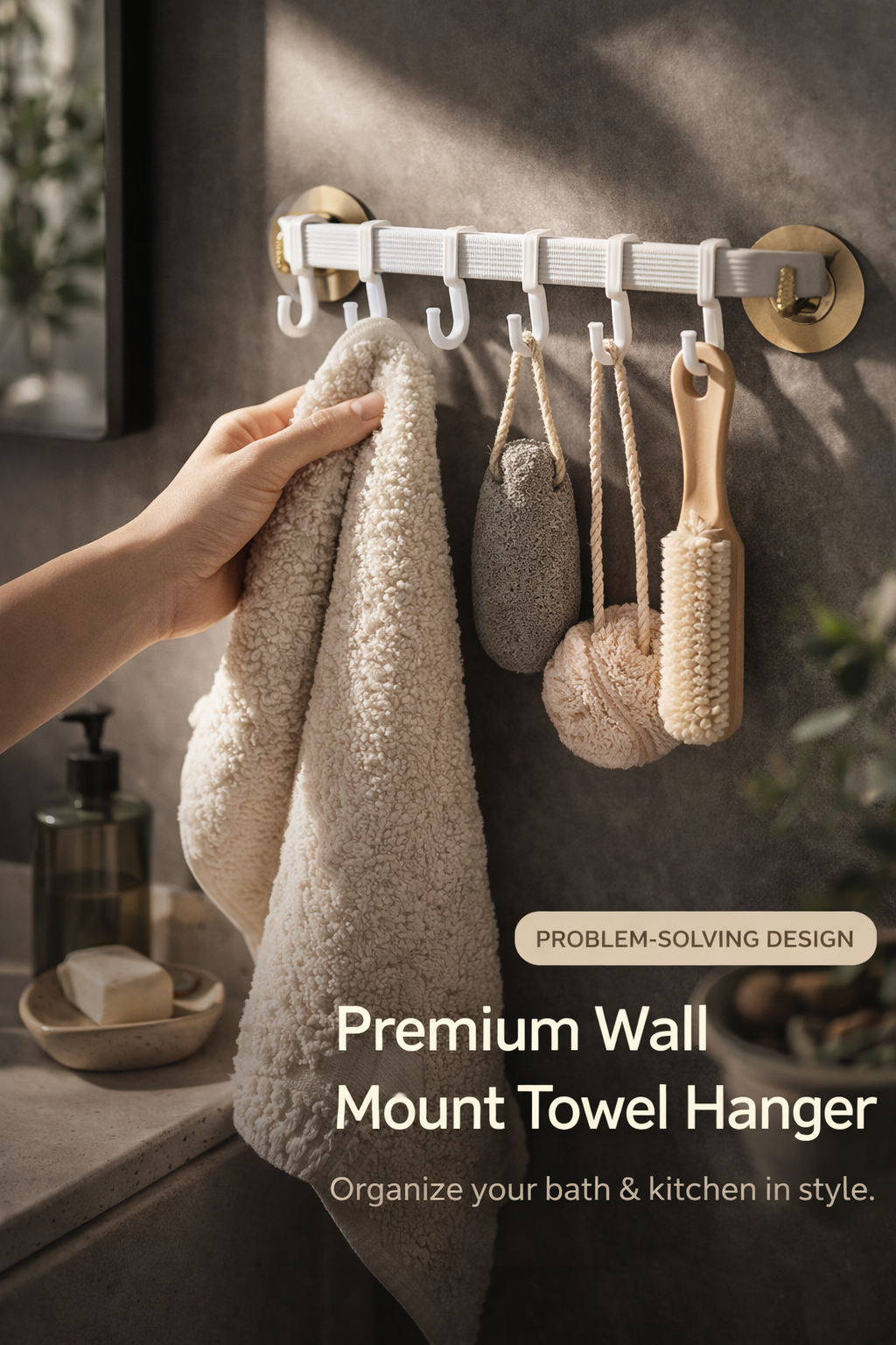 Bath and kitchen Wall Mount Towel Hanger