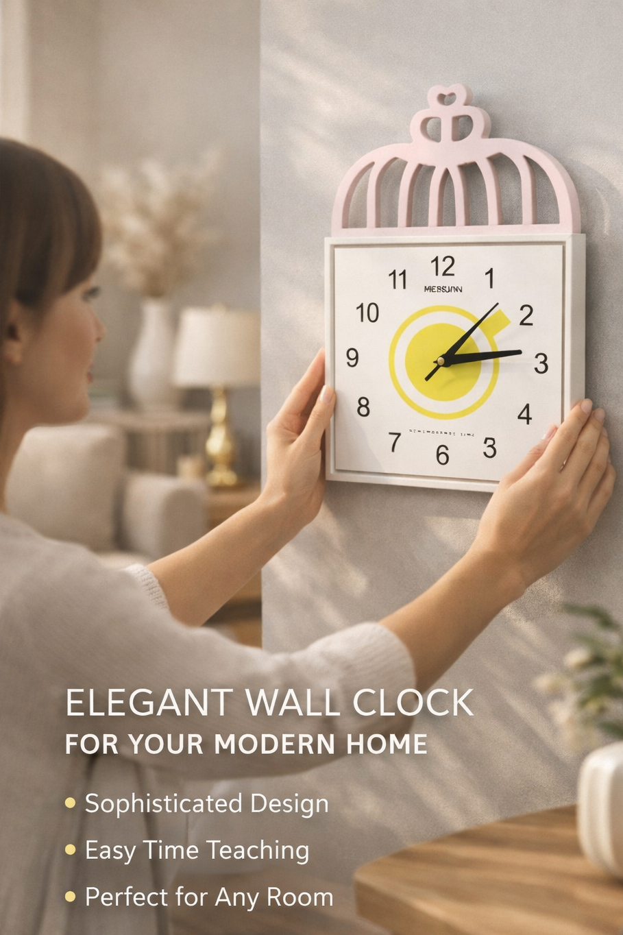 Decorative Square Wall Clock Battery Operated