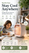 Portable Mini Air Cooler Fan with Spray Mist Function