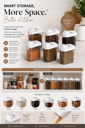 Save your space, Storage Jar with Lid "750ml Set Of 6"
