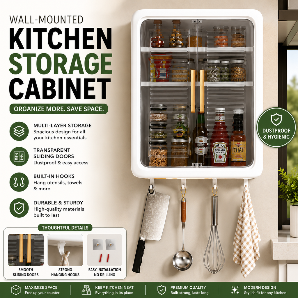 Wall-mounted Kitchen Storage Cabinet Set